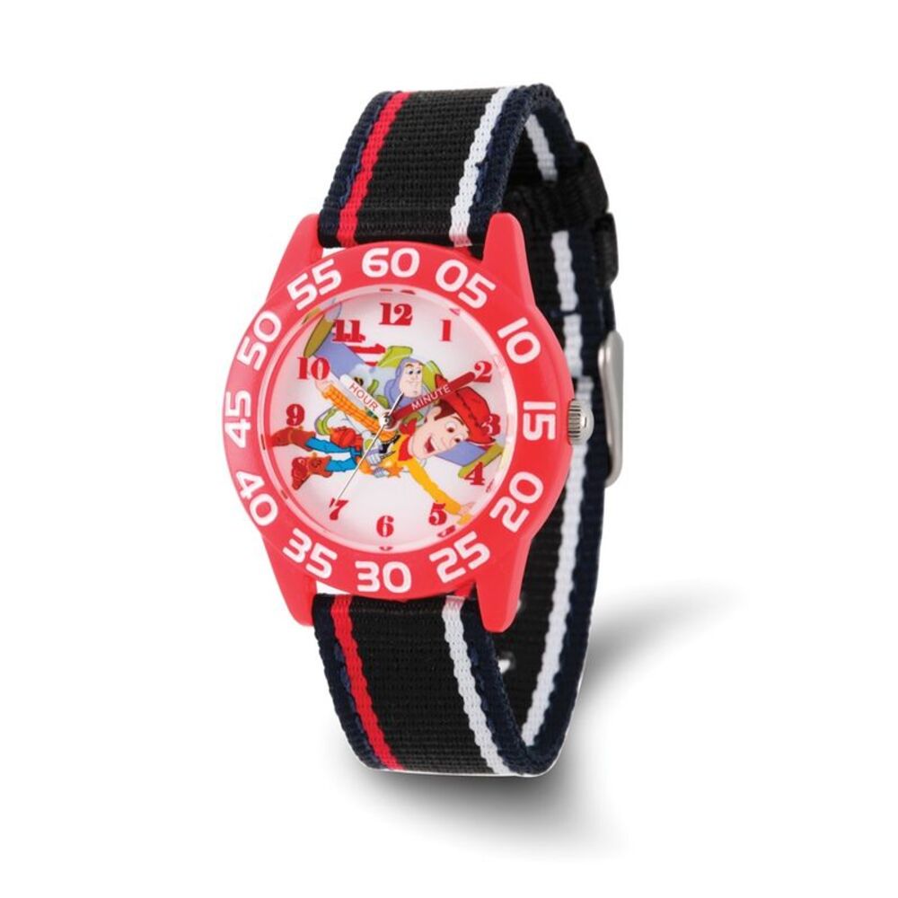 Disney Boys Toy Story Buzz/Woody Acrylic Red Time Teacher Watch